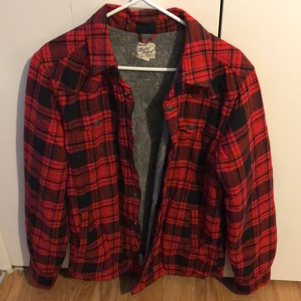 Lucky brand men’s sherpa-lined shirt jacket